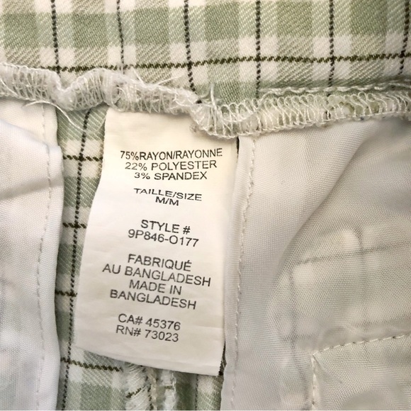 SUZY Pastel Green Gingham Plaid Cottagecore High Rise Trousers Pants. Medium - Picture 4 of 13